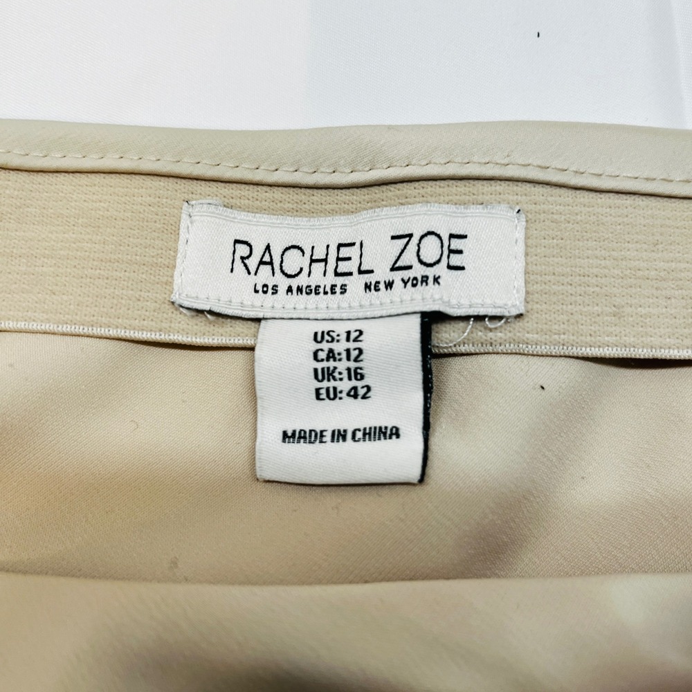 Rachel Zoe Womens Beige Elastic Waist Midi Skirt Size 12